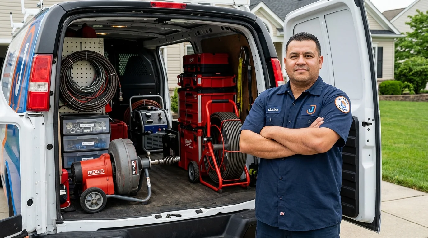 Professional drain cleaning equipment and Johns Plumbing LLC plumber in Anaconda