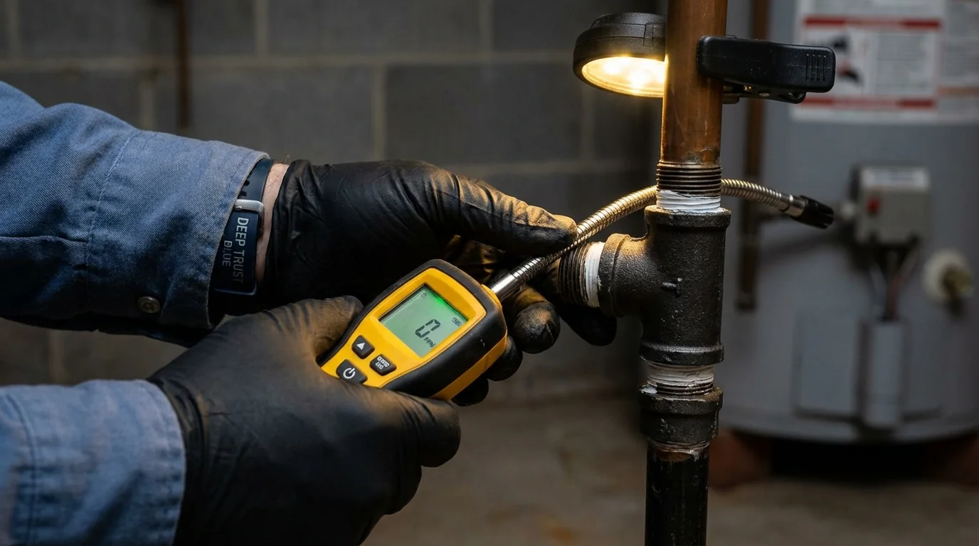 Gas leak detection with electronic sniffer by Johns Plumbing LLC in Anaconda