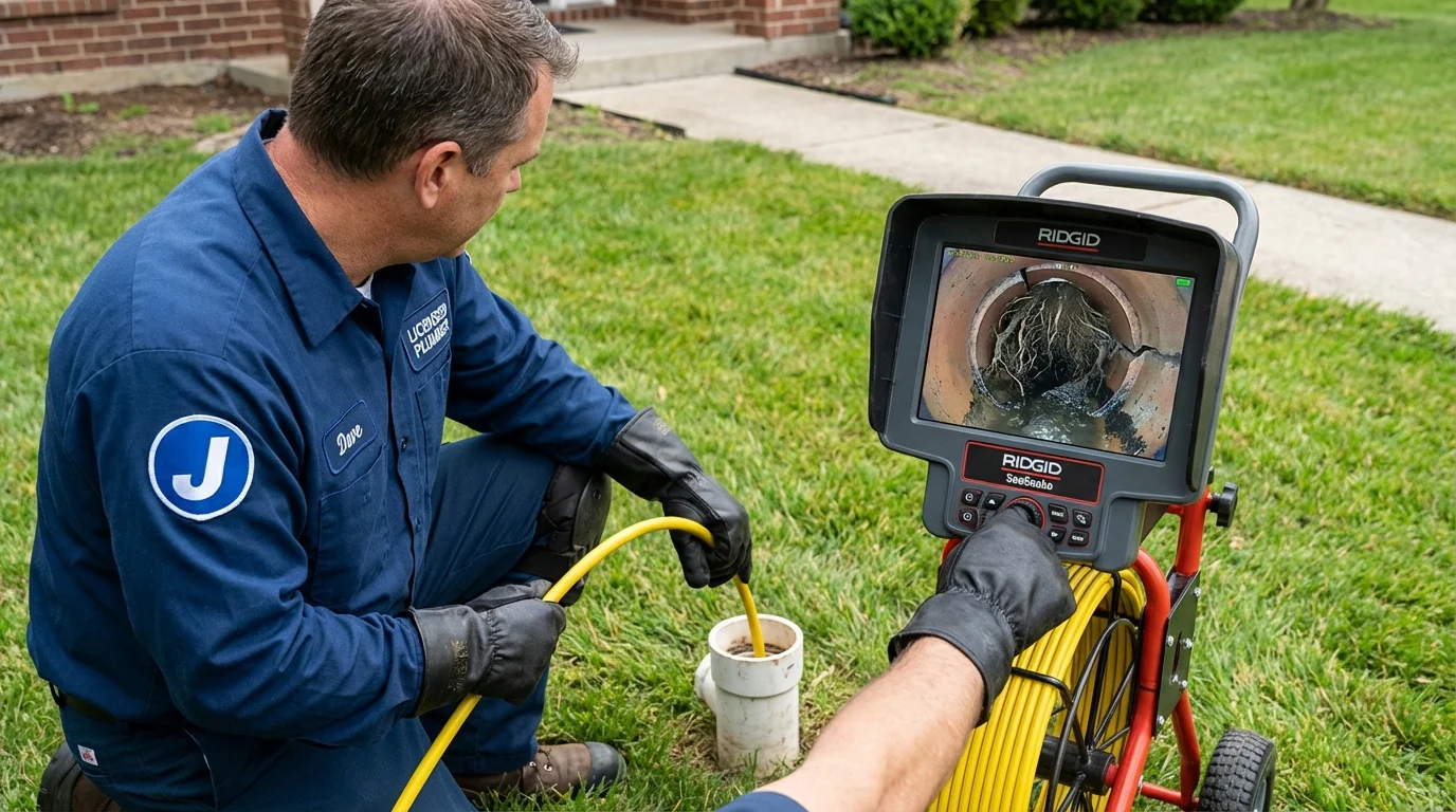 Sewer camera inspection being performed by Johns Plumbing LLC in Anaconda