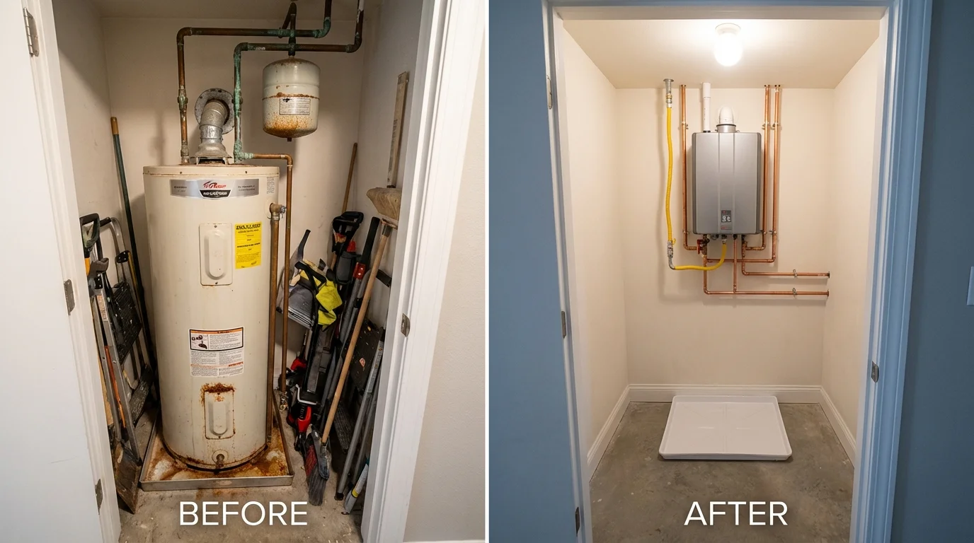 Tank water heater versus wall-mounted tankless unit comparison for Anaconda, MT homeowners
